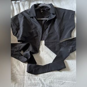 Button down crop polo top - black beans Cider size Small - Never Worn